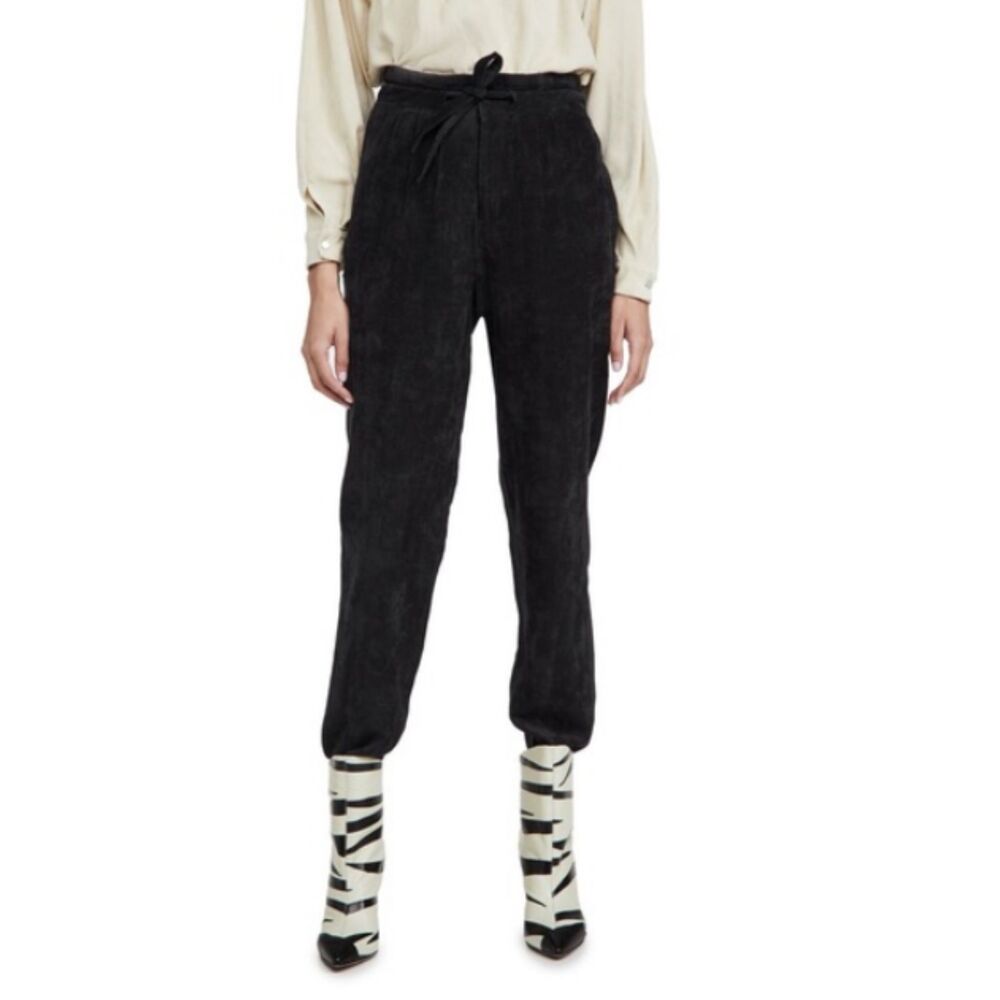 Isabel Marant Vilardo Women's Tapered Pants Size EU 40 US 8 Black Corduroy